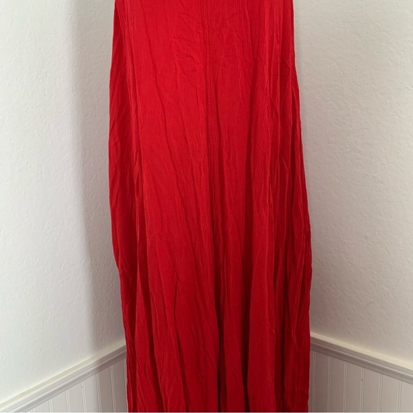 Treasure And Bond Red Coastal Travel Maxi Dress Rayon Beach Cruise Pockets 1X - Picture 14 of 17